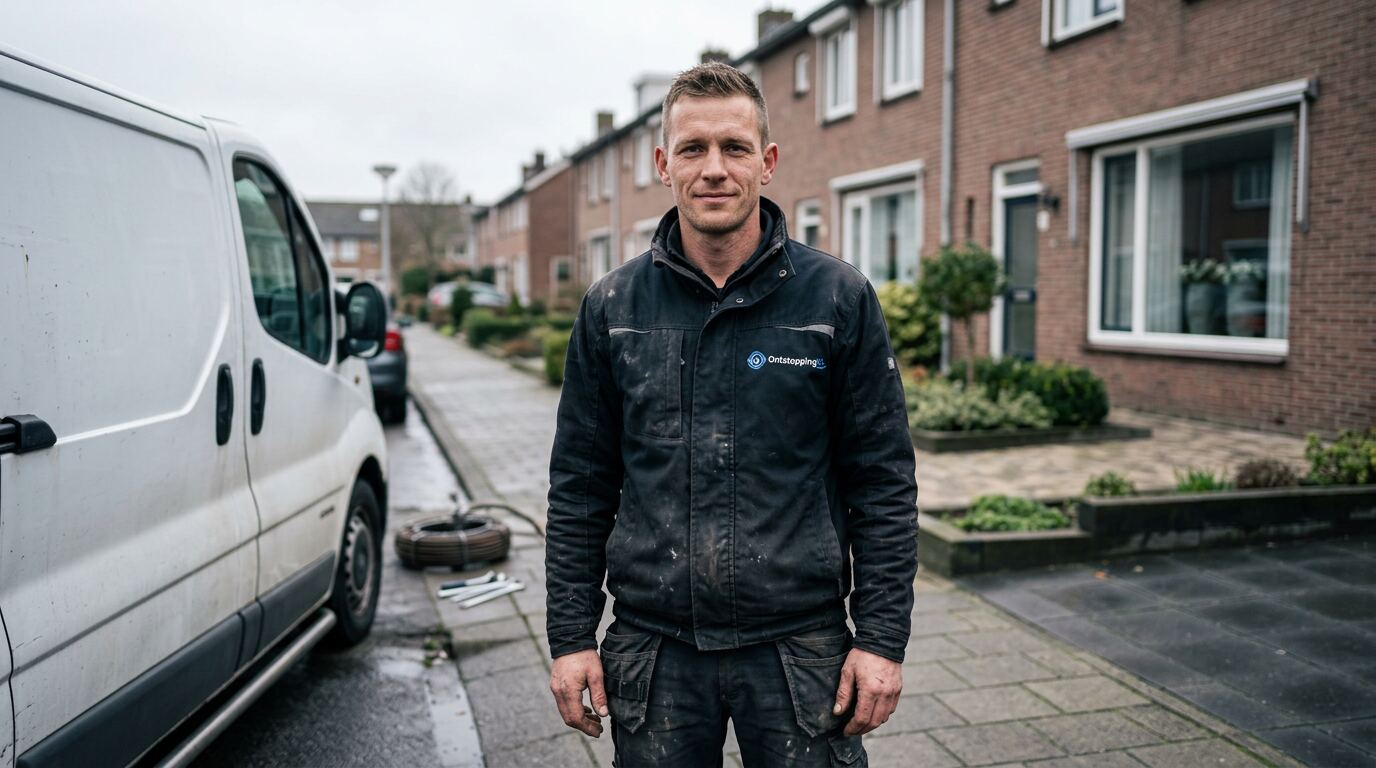 Onze gele bus uitgerust met camera-inspectie apparatuur